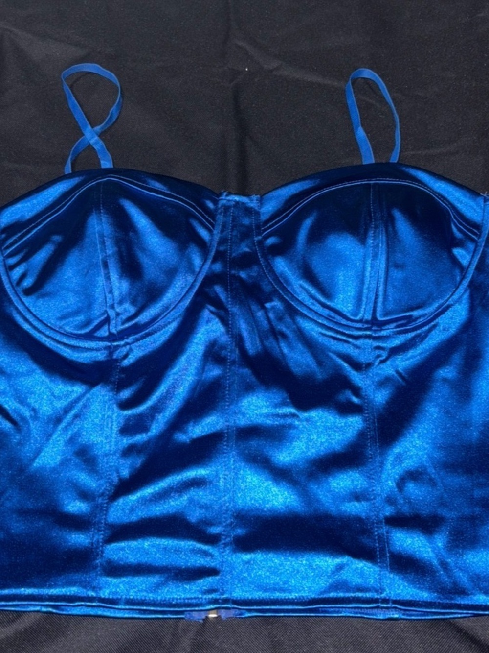 Electric Blue Satin Bustier Cami